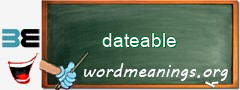 WordMeaning blackboard for dateable